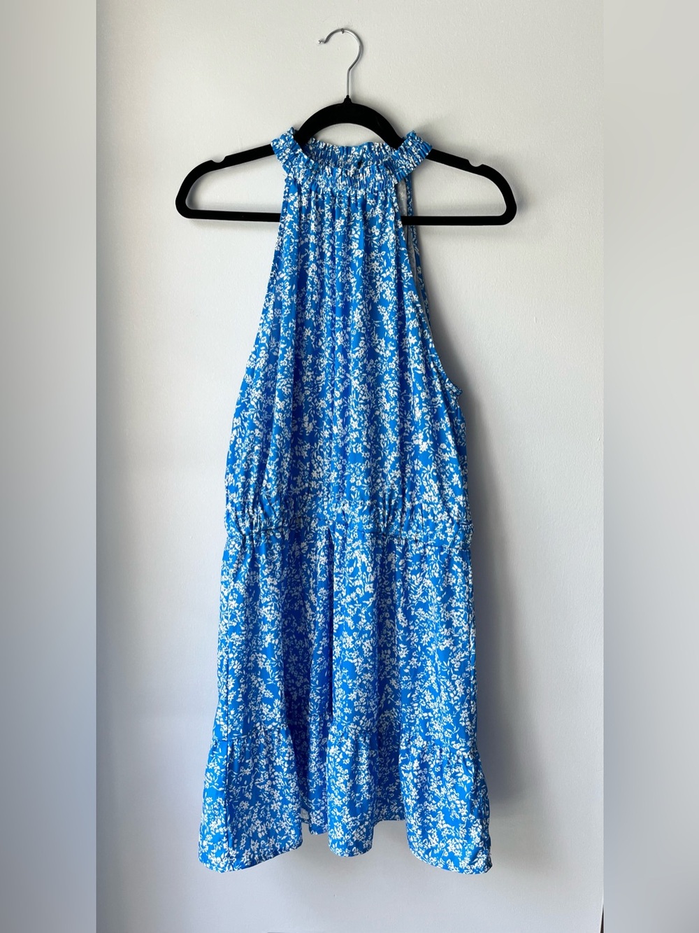 Blue Floral Halter Sundress XL